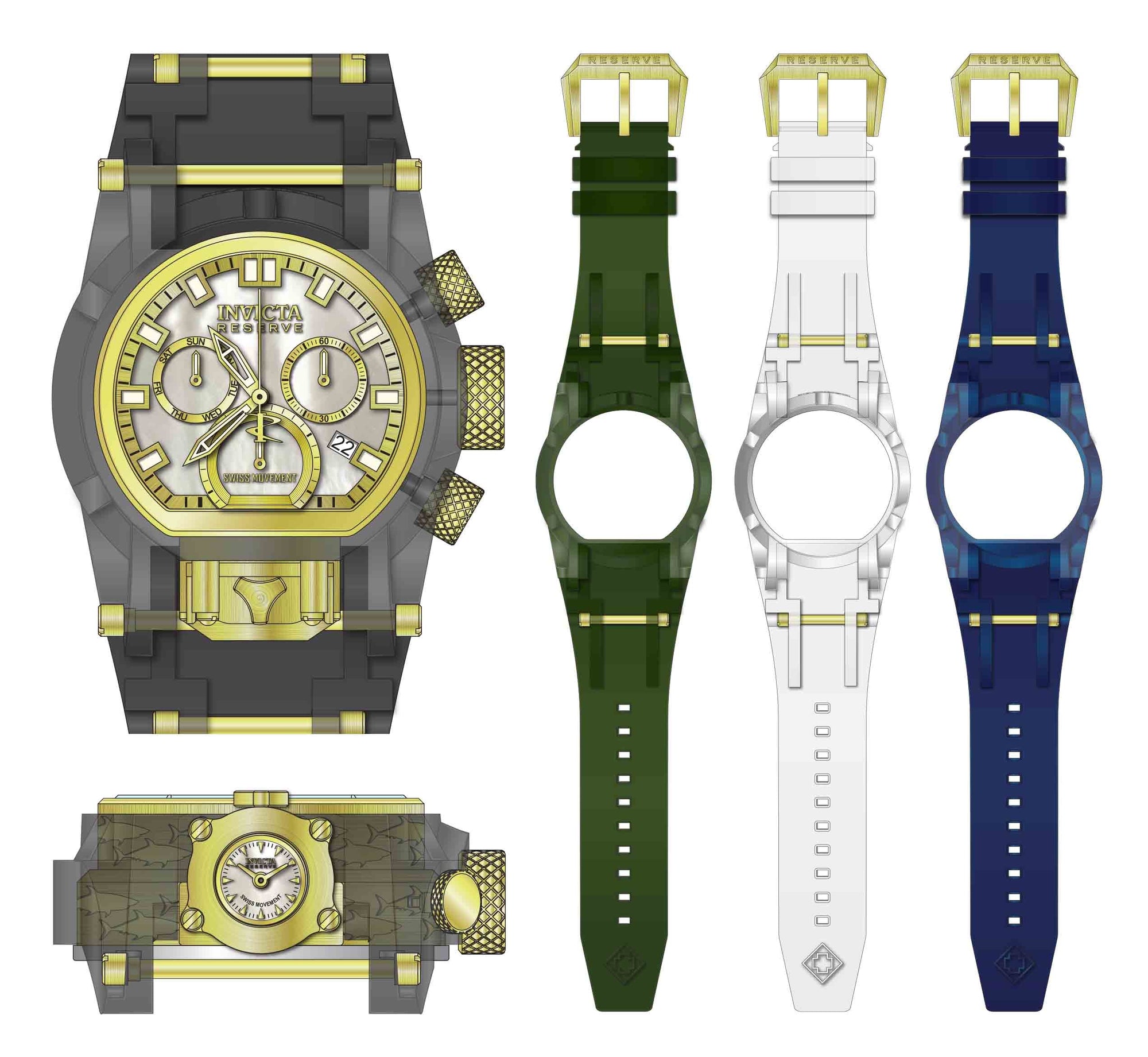 Bands for Invicta Anatomic Bolt Zeus Magnum Anatomic Men 33186