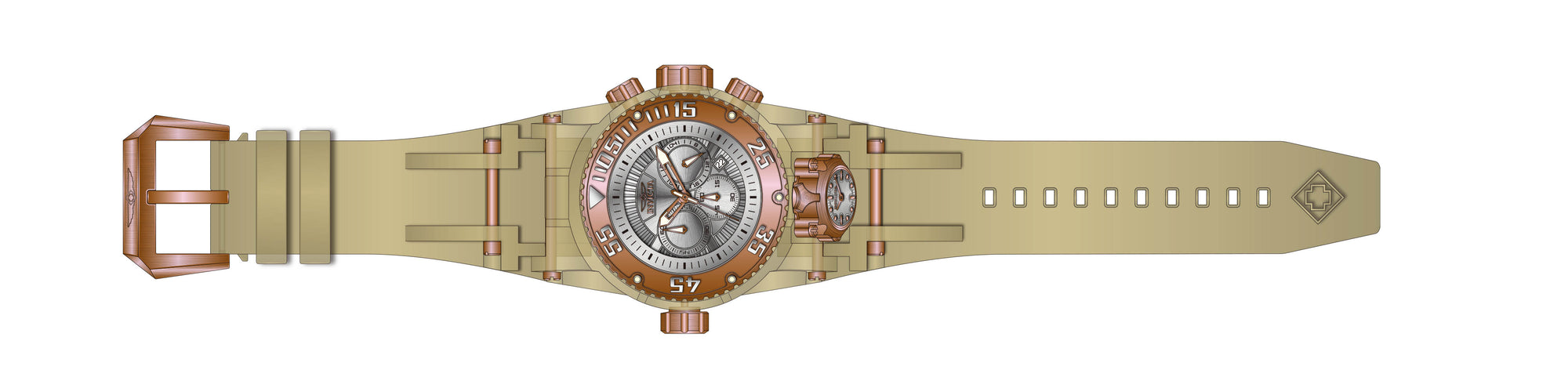 Band for Invicta Bolt Bolt Zeus Magnum Men 43117